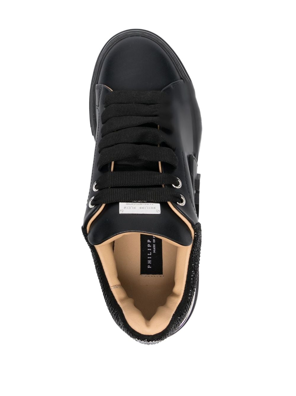 Shop Philipp Plein Rhinestone-embellished Low-top Sneakers In Black