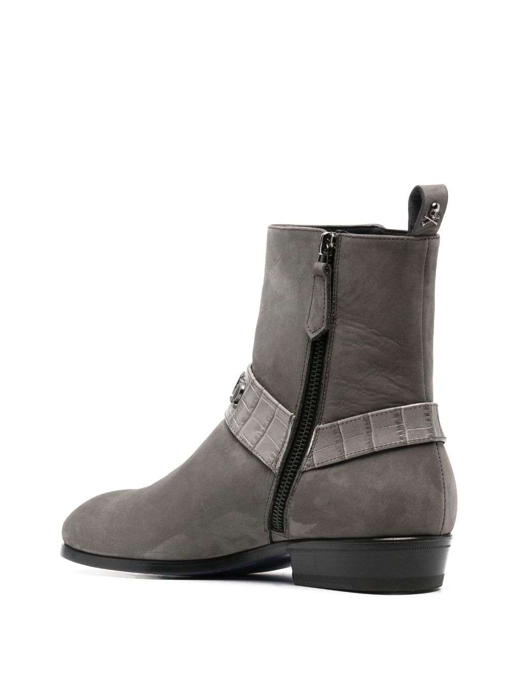 Philipp Plein logo-plaque suede ankle boots Men