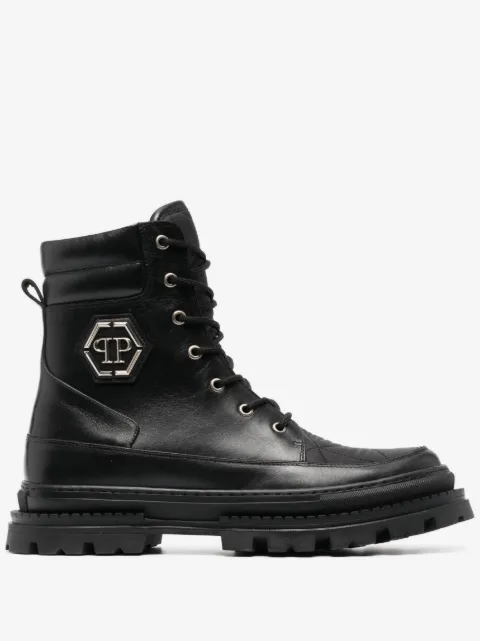 Philipp Plein botines con placa del logo
