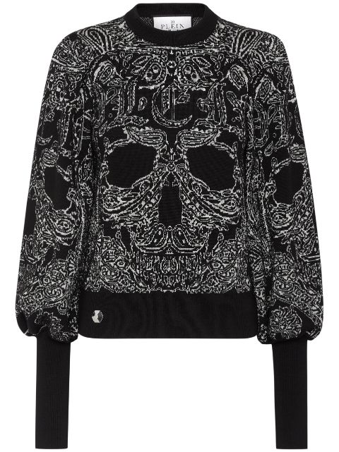 Philipp Plein Wool & Lurex paisley jumper Women