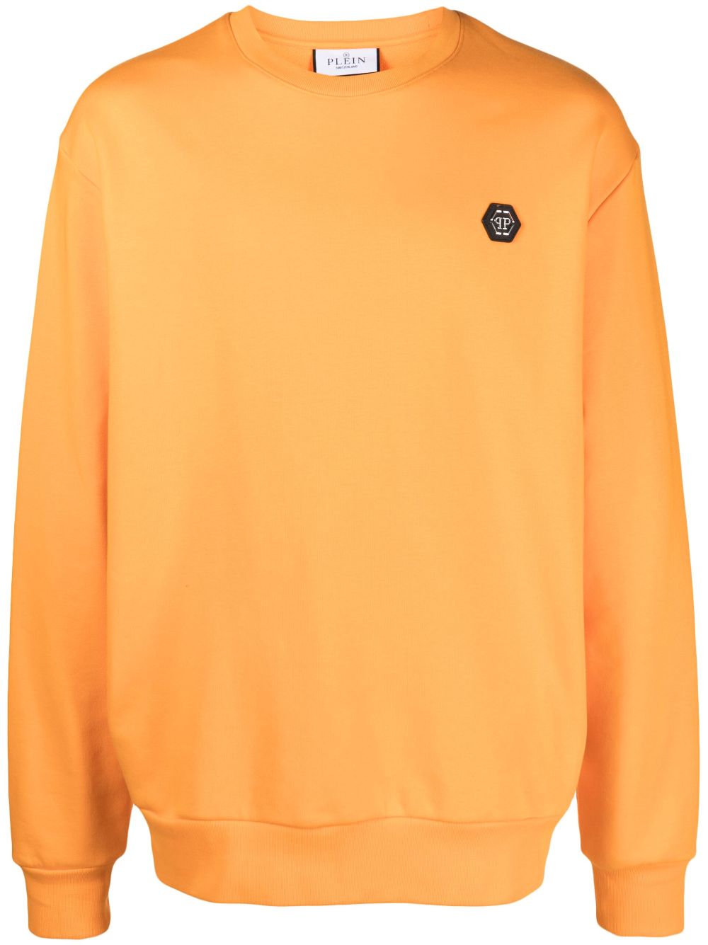Philipp Plein Skull-print Crew-neck Sweatshirt In Orange