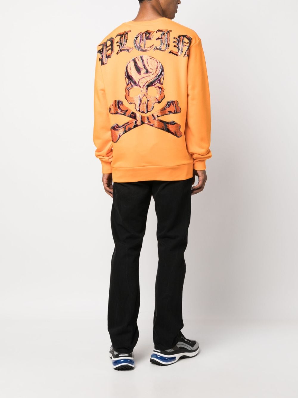 Philipp Plein Sweater met doodskopprint - Oranje