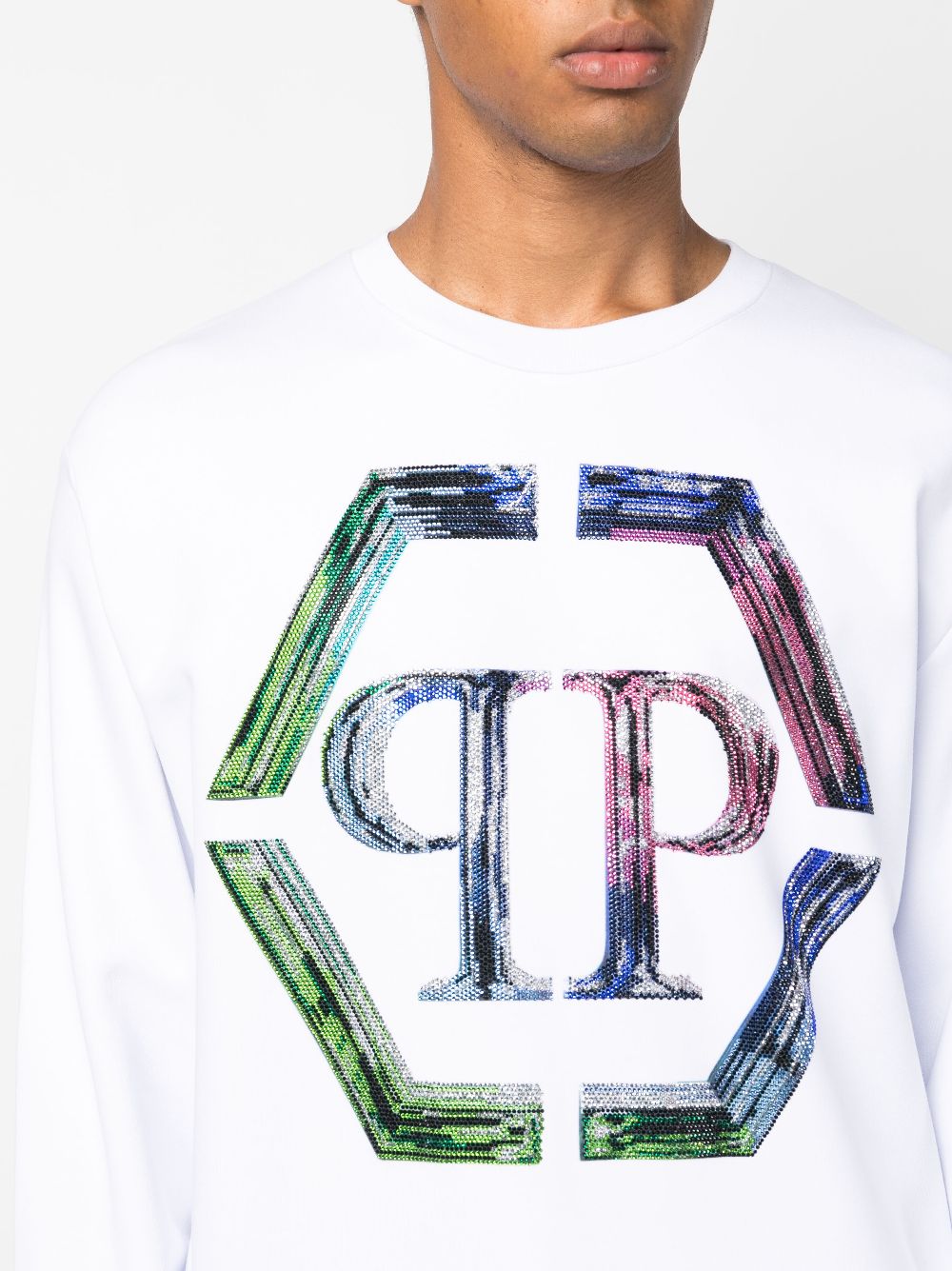 Philipp Plein logo-print stretch-modal sweatshirt Men