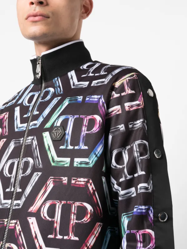 Philipp Plein logo-print stretch-cotton Tracksuit | Black | FARFETCH