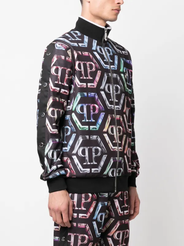 Philipp Plein logo-print stretch-cotton Tracksuit | Black | FARFETCH