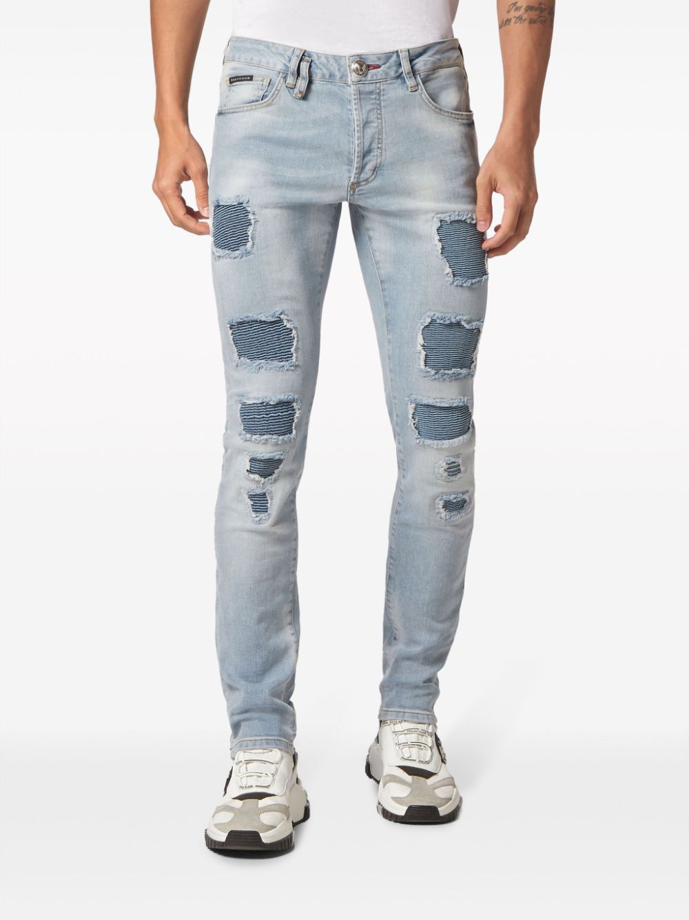 Philipp Plein distressed low-rise skinny jeans Men