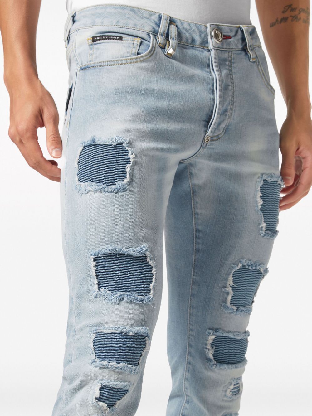 Philipp Plein distressed low-rise skinny jeans Men