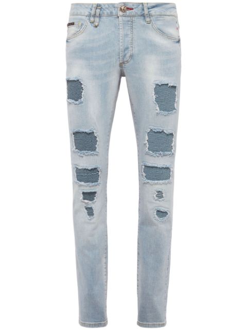 Philipp Plein distressed low-rise skinny jeans Men