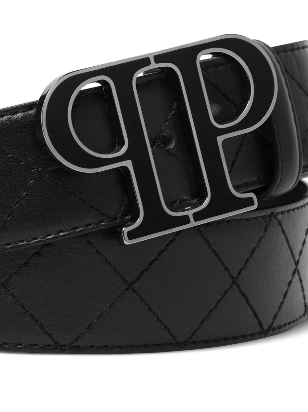 Philipp Plein logo-plaque leather belt Men