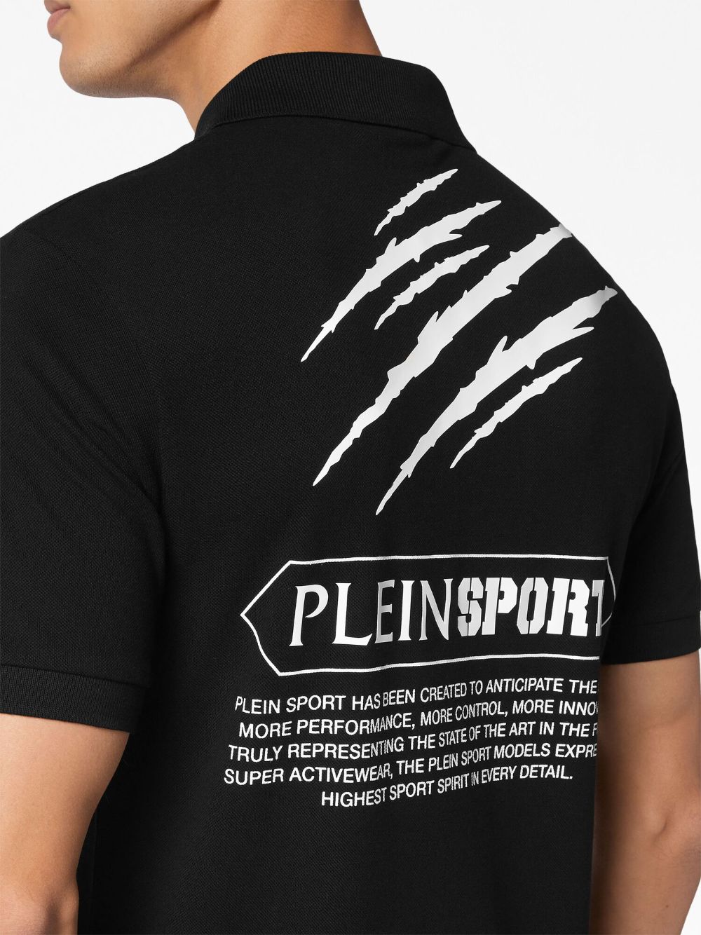 Shop Plein Sport Logo-patch Cotton Polo Shirt In Schwarz