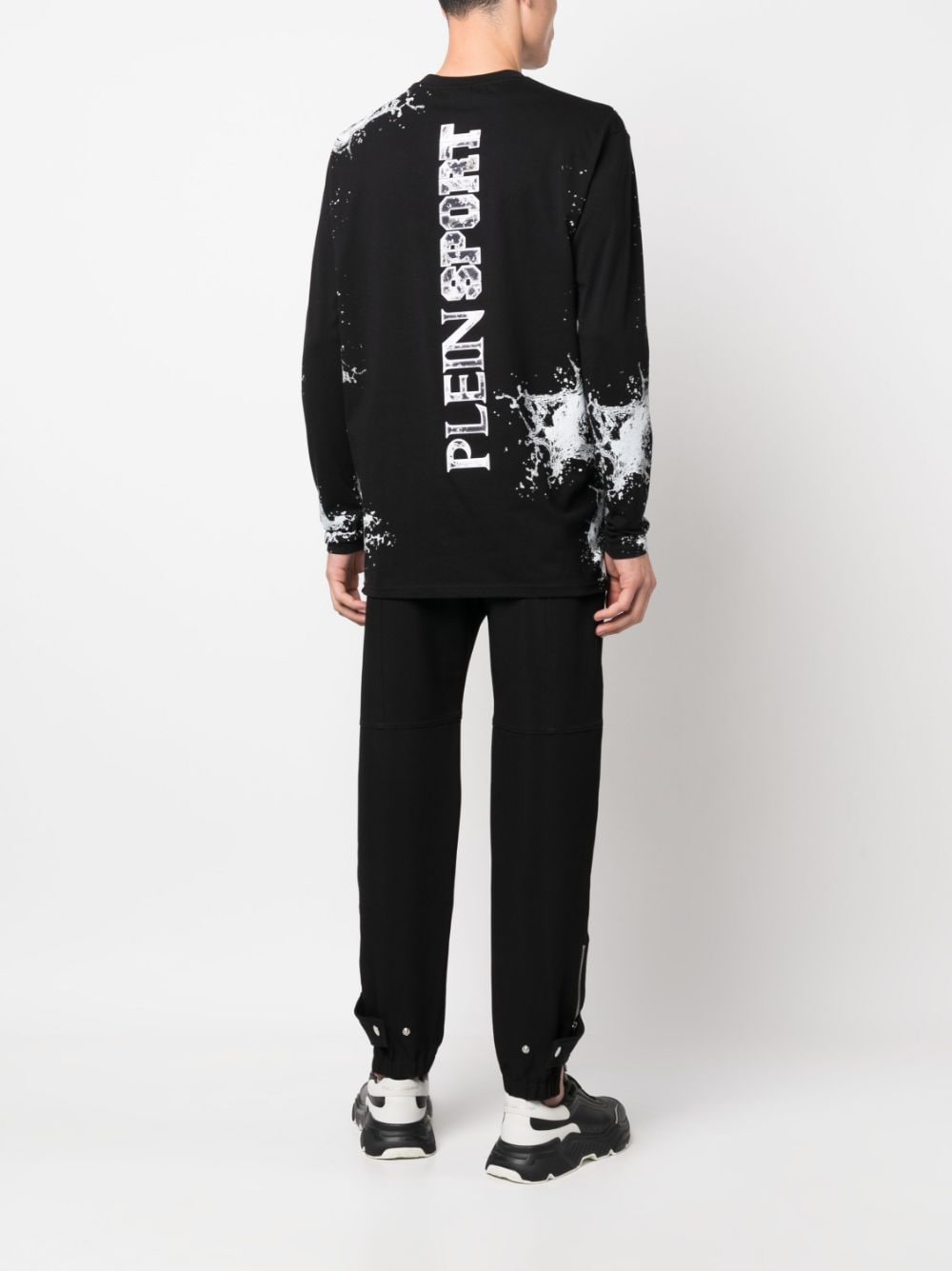 Plein Sport graphic-print cotton sweatshirt - Zwart