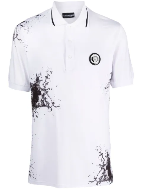 Plein Sport Splash-print cotton polo shirt