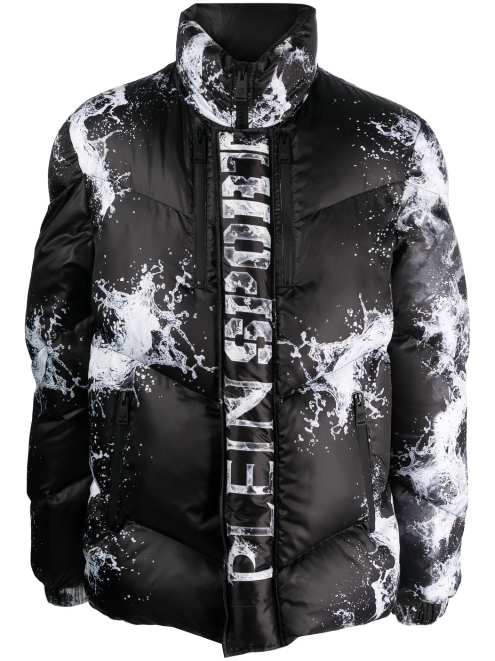 Plein Sport Splash Extreme Padded Jacket In Black