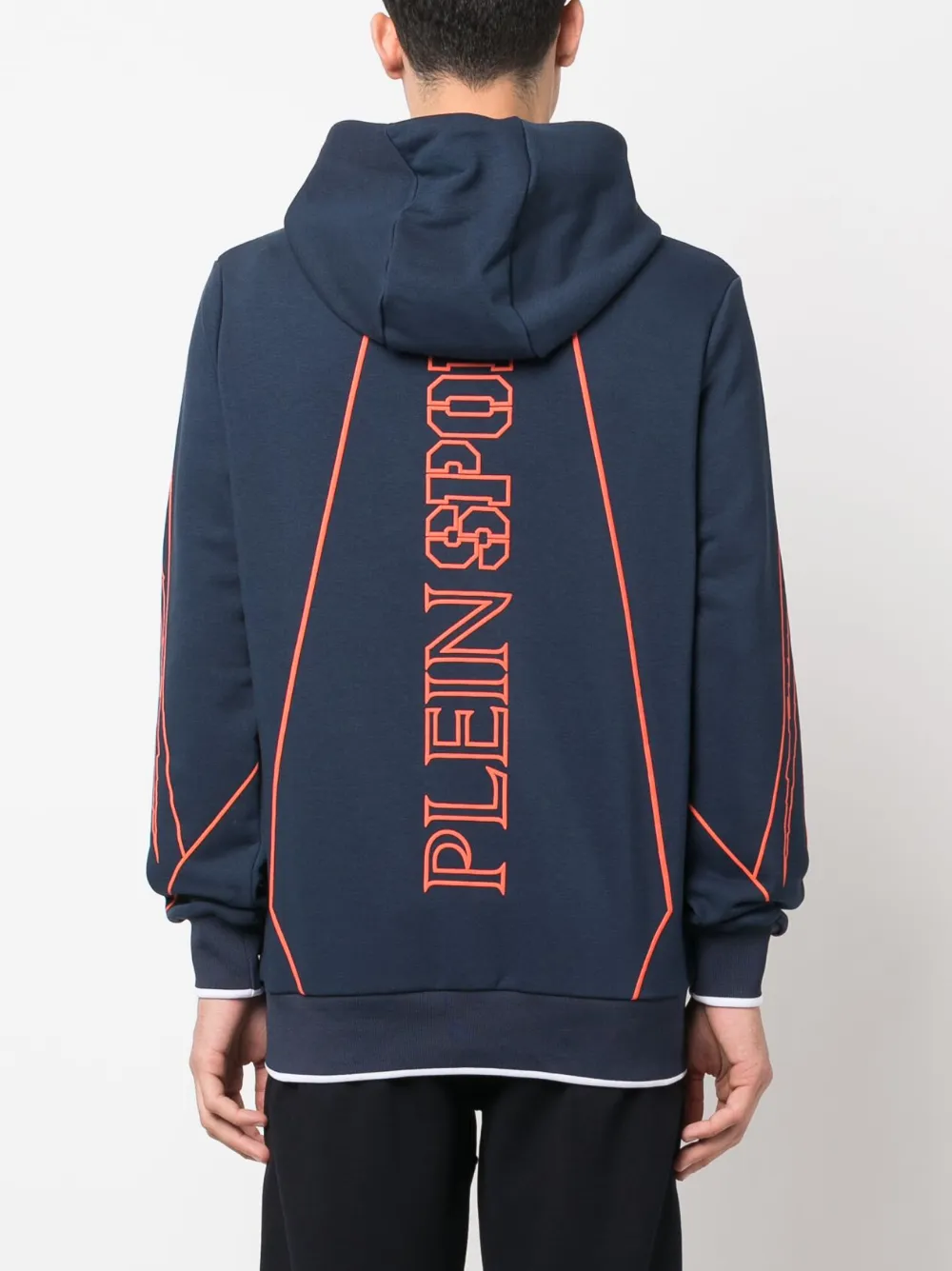 Plein Sport Graphic-print Hooded Jacket In Blue