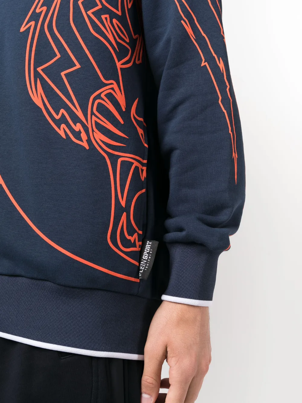 Plein Sport Graphic-print Hooded Jacket In Blue