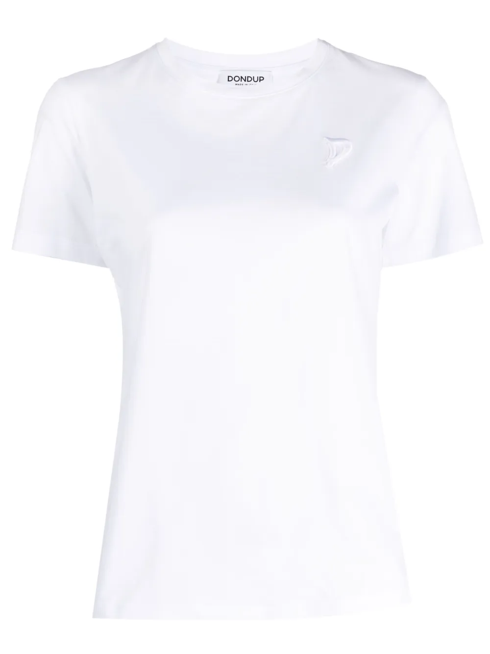 dondup t-shirt en coton à logo brodé - blanc