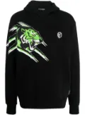 Plein Sport Tiger graphic-print cotton hoodie - Black