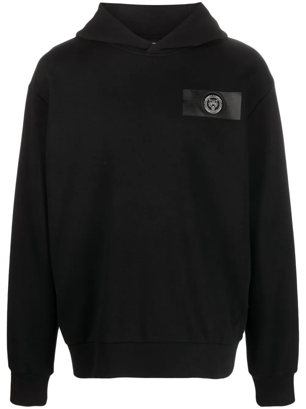 Plein Sport Logo-print Zip-up Hoodie In Black