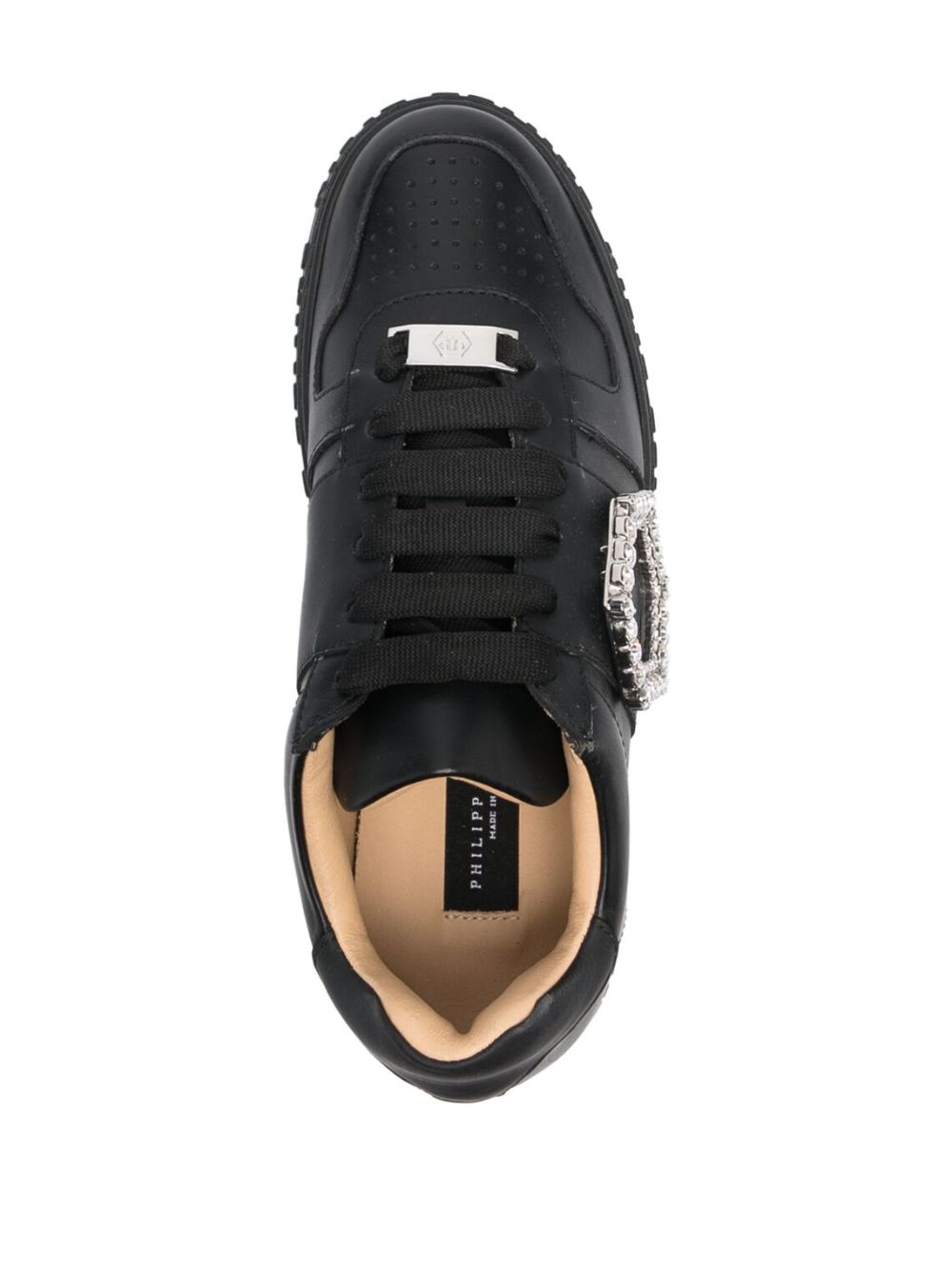 Philipp Plein crystal-detailed leather sneakers Women