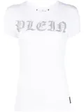 Philipp Plein rhinestone-logo snake-print T-shirt - White