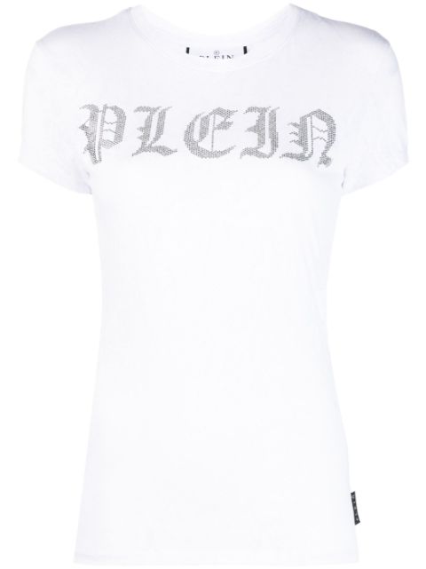 Philipp Plein rhinestone-logo snake-print T-shirt Women