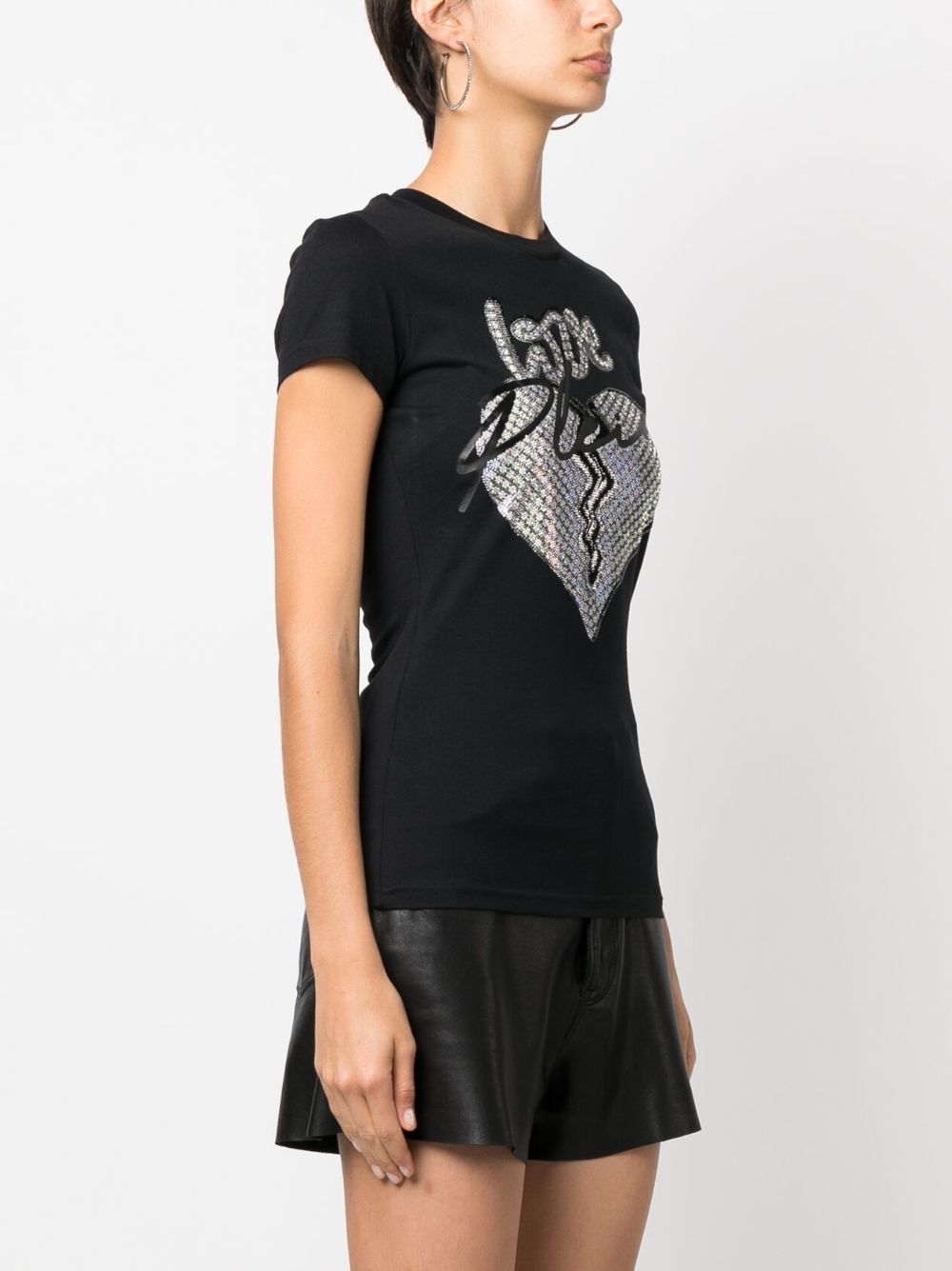 Philipp Plein heart-motif rhinestone-embellished T-shirt Women