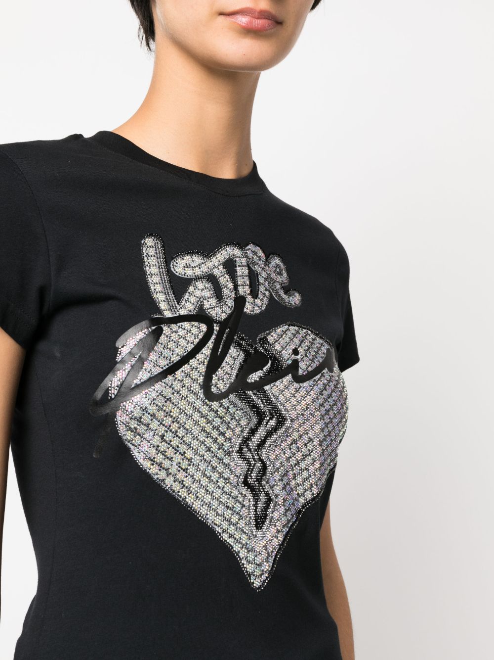 Philipp Plein heart-motif rhinestone-embellished T-shirt Women