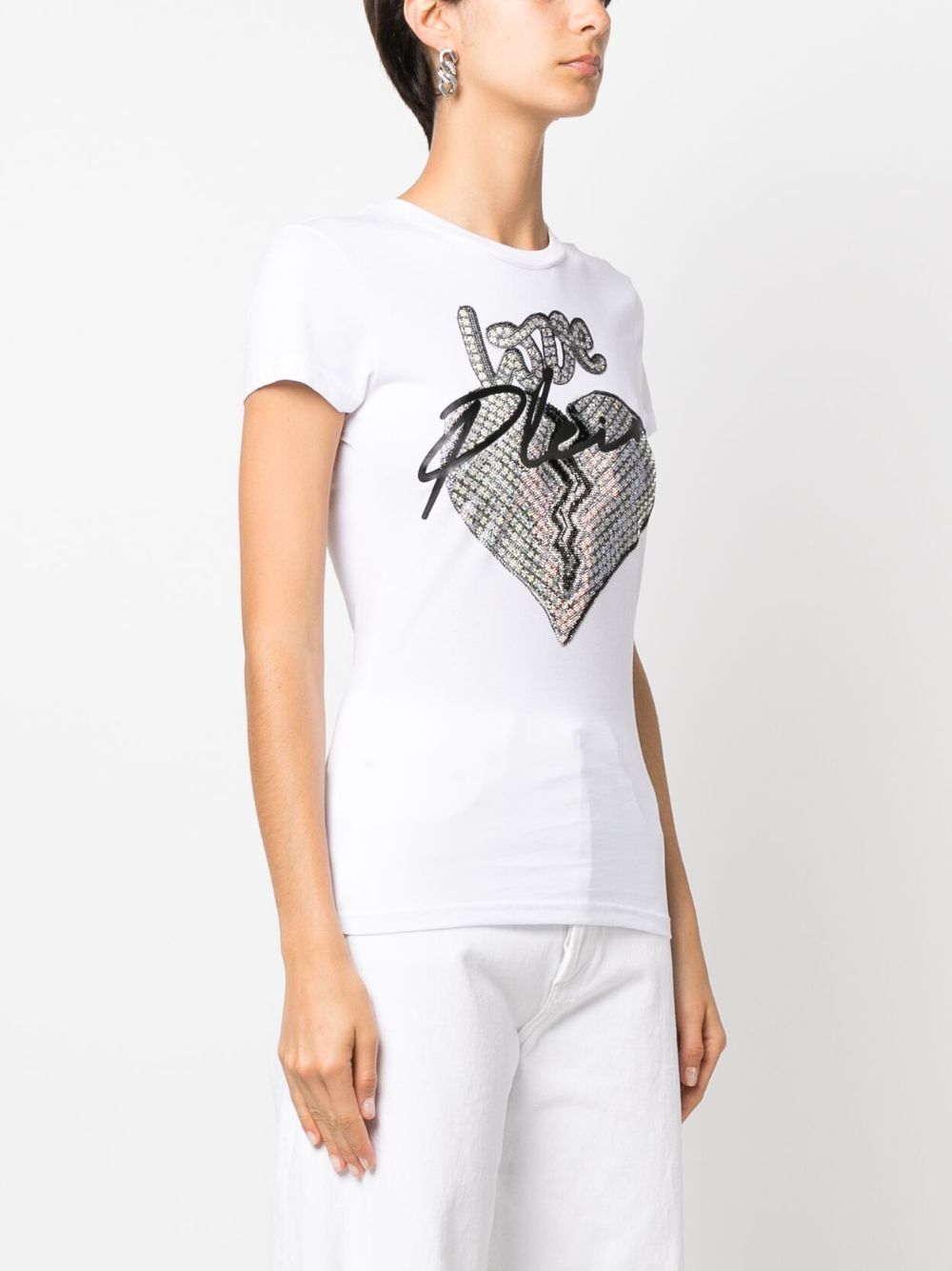 Shop Philipp Plein Love-print Short-sleeve T-shirt In White