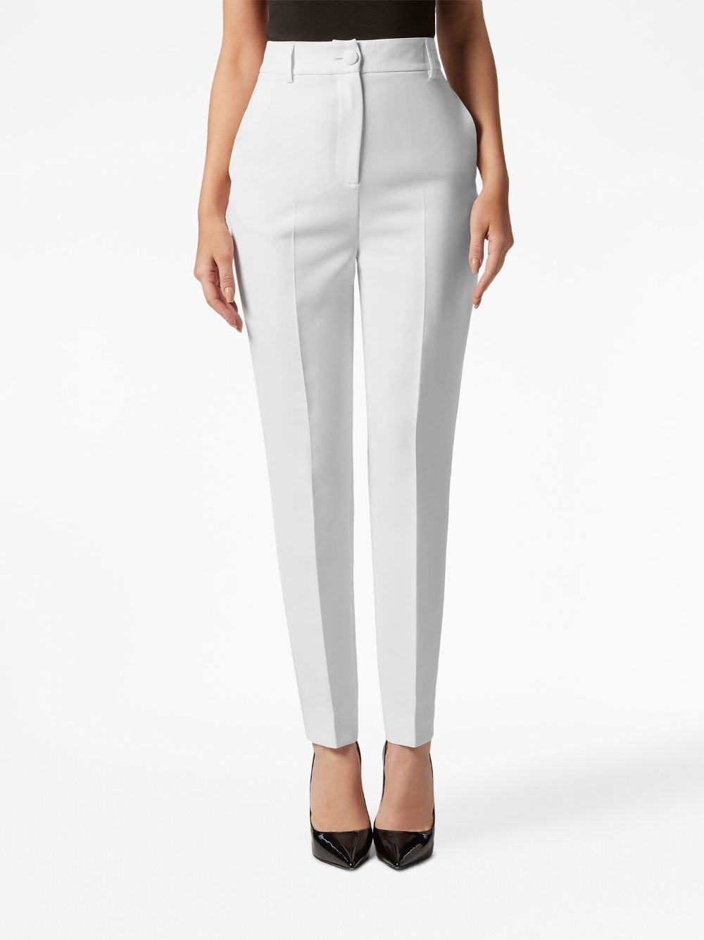 Shop Philipp Plein Cady Office Trousers In White