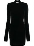 Philipp Plein logo-plaque velvet minidress - Black