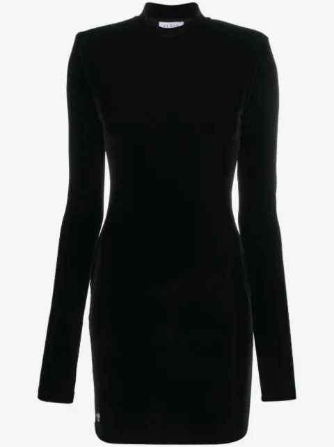 Philipp Plein logo-plaque velvet minidress