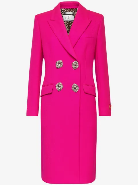 Philipp Plein manteau à ornements en cristal