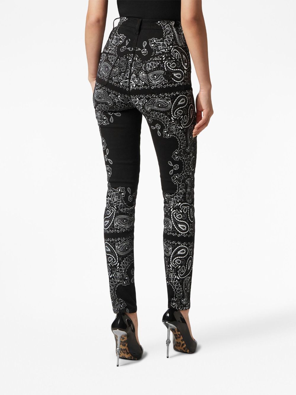 Philipp Plein paisley-printed high-waisted jeggings Women