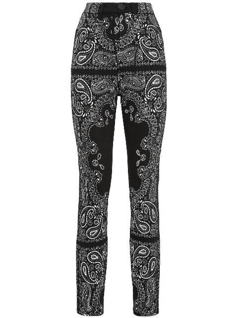 Philipp Plein paisley-printed high-waisted jeggings Women