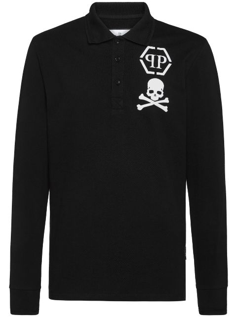 Philipp Plein skull-print cotton polo shirt Men