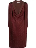 Jean Paul Gaultier Pre-Owned 1990s cowl neck floral wool dress - Red