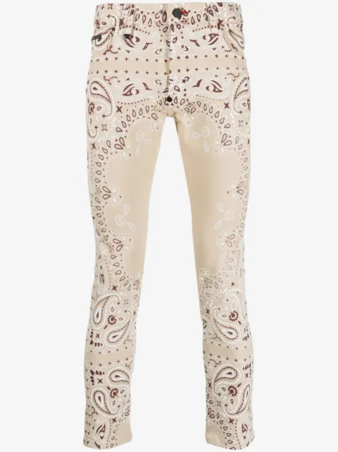 Philipp Plein bandana-print skinny jeans