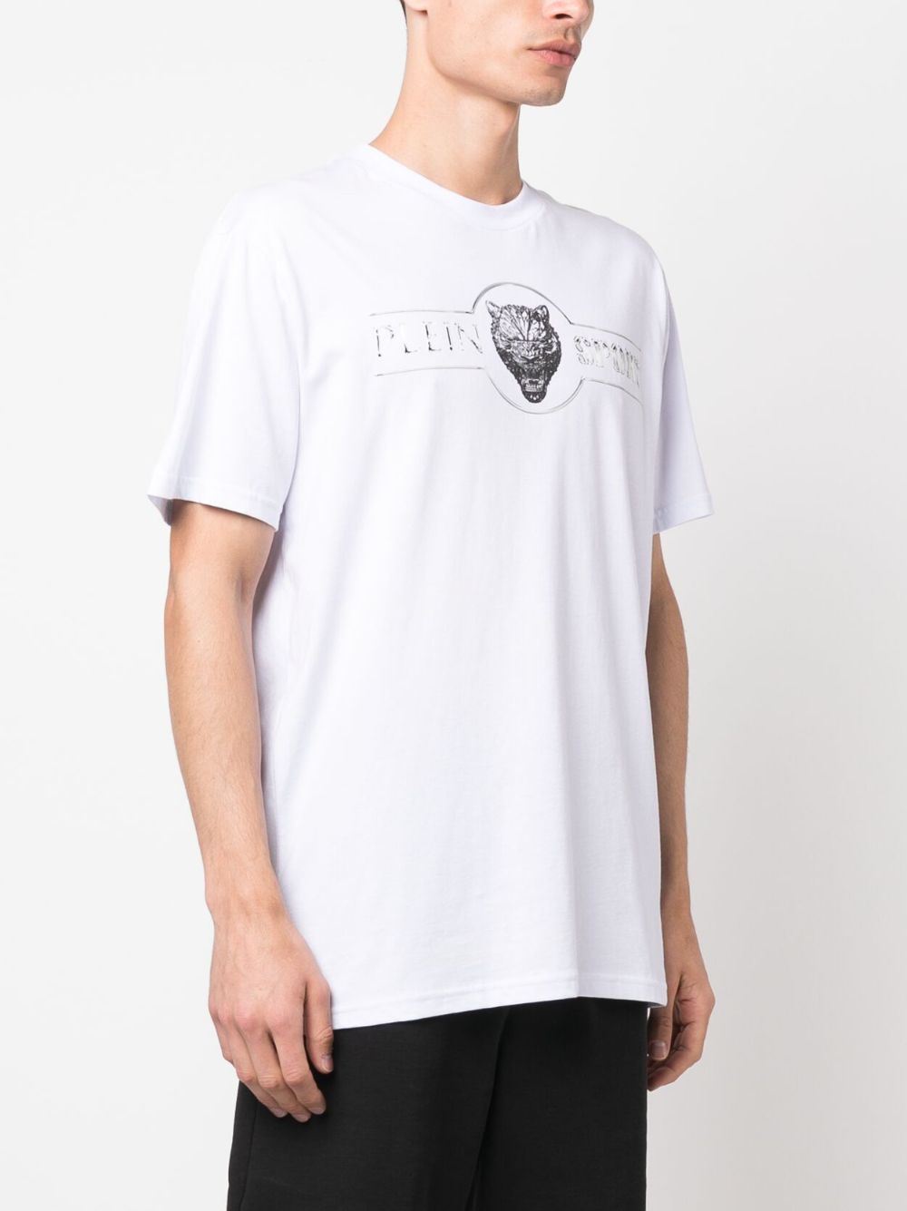 Shop Plein Sport Logo-print Cotton T-shirt In White