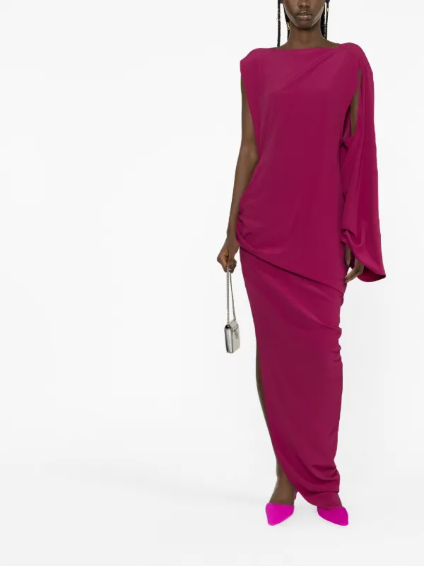 【送料&関税込】Rick Owens Asymmetric Maxi Dress Rick Owens Asymmetric Gathered Maxi Dress | Pink | FARFETCH