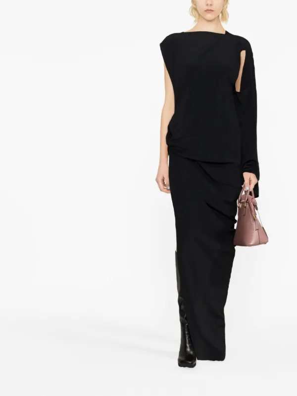 princess polly baby blue dress Rick Owens // Lilies Black Asymmetrical Maxi Dress – VSP Consignment main image 0