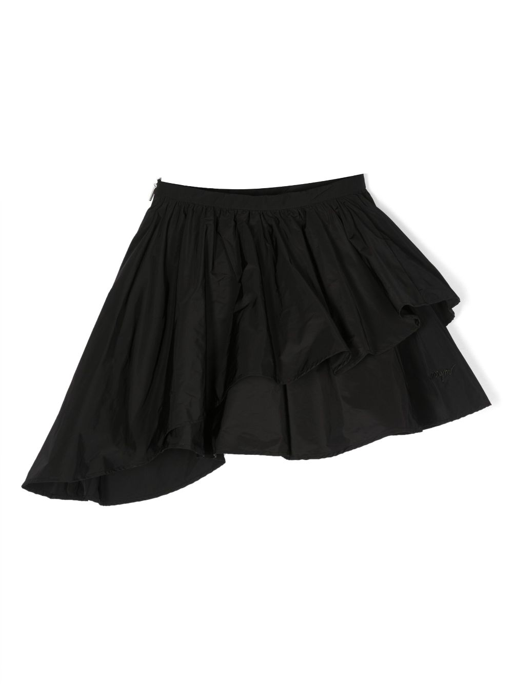 Shop Msgm Ruffled Asymmetric Skirt In Black