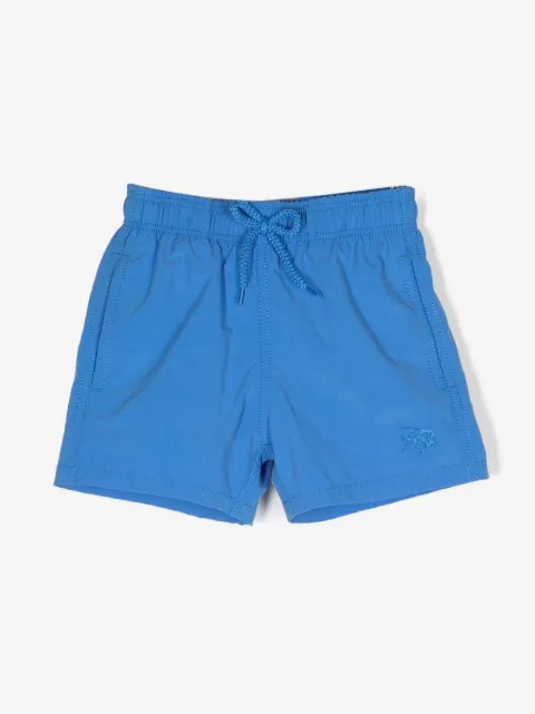 Vilebrequin Kids shorts de playa con cordón y logo bordado