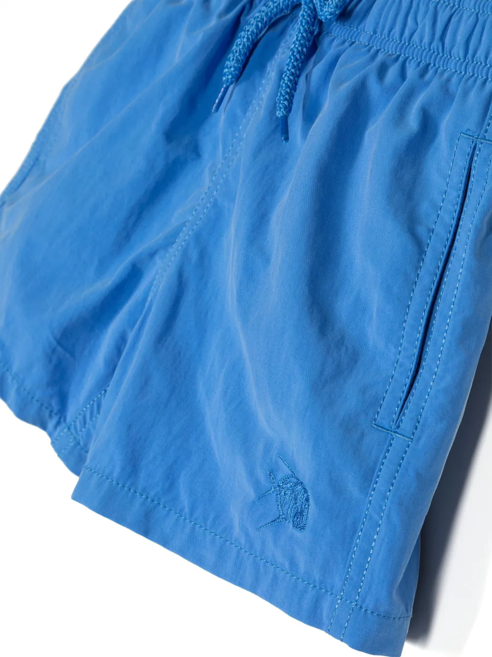 Shop Vilebrequin Embroidered-logo Drawstring Swim Shorts In Blue