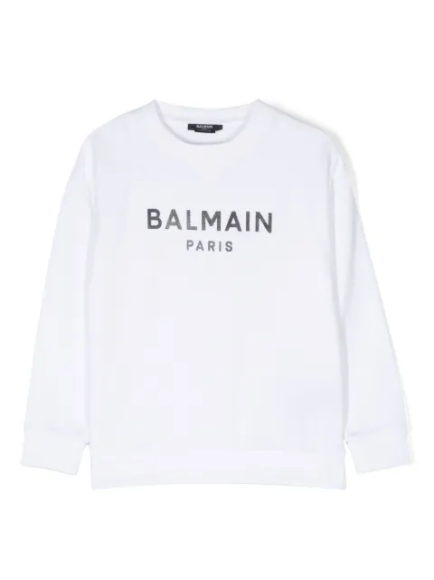 Balmain Kids logo-print cotton sweatshirt