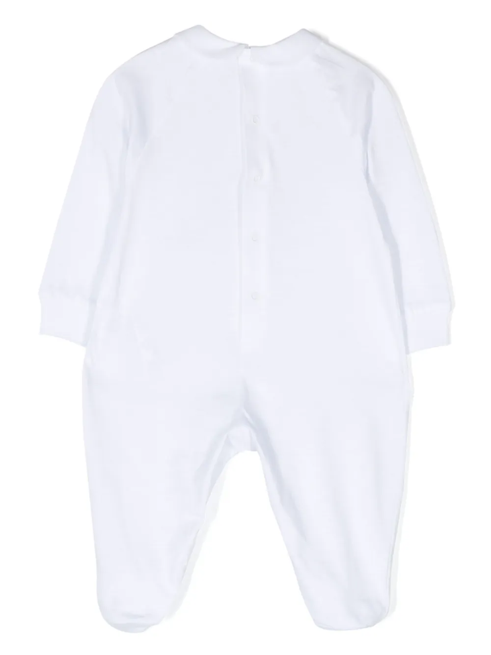 Shop Il Gufo Teddy-bear Long-sleeve Baby Pajamas In White