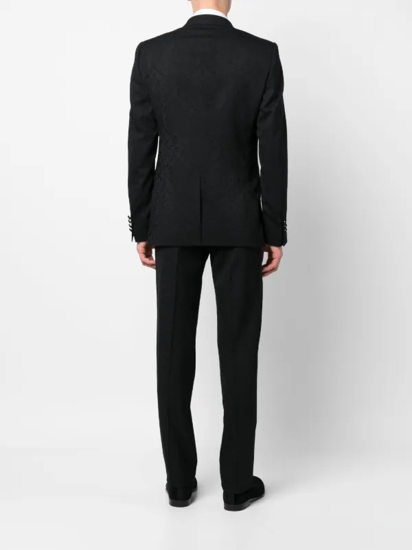 Dolce & Gabbana ウールジャカード タキシードスーツ | ブラック