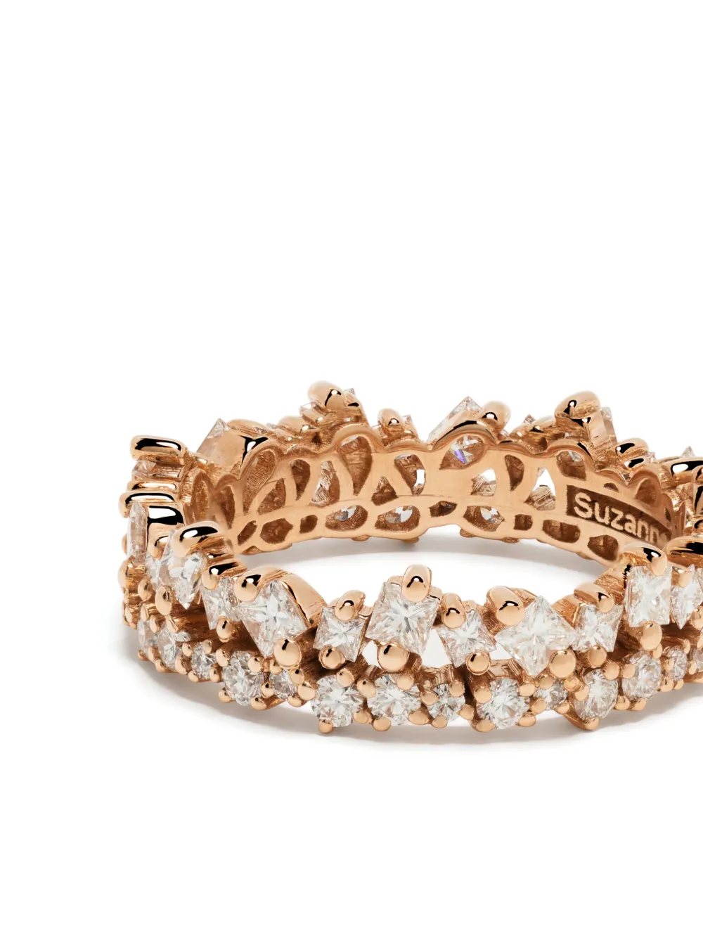  Suzanne Kalan 18kt Rose Gold Diamond Double-stack Ring - Silver 