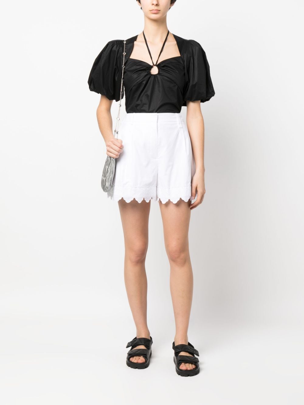 Simone Rocha Shorts met kant - Wit