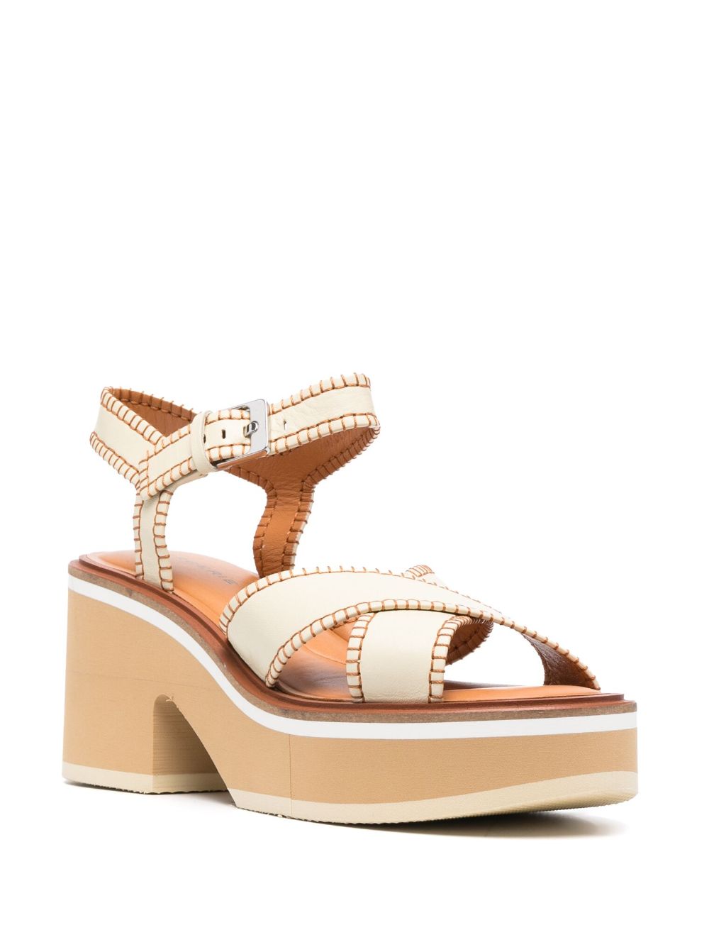 Clergerie Sandalen met plateauzool - Beige