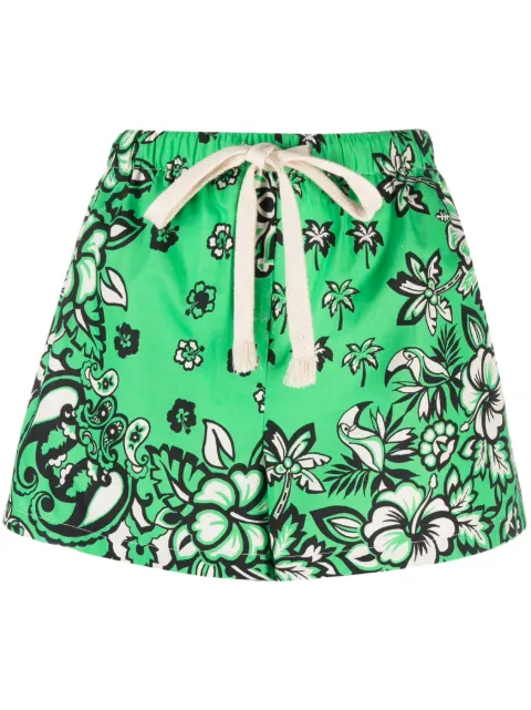 RED Valentino floral-print drawstring shorts